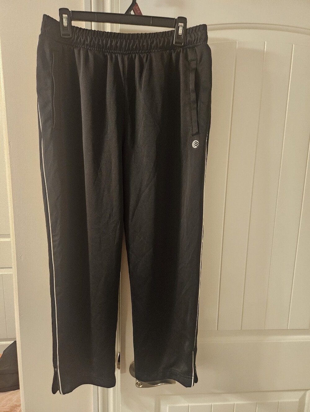 Sarus Black Joggers with White Side Piping Size L